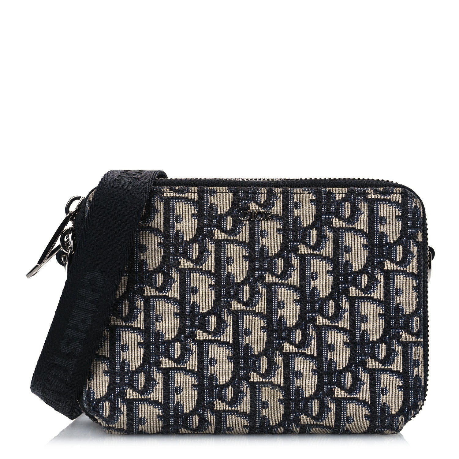Christian Dior Oblique Pouch Navy Blue 1 of 11
