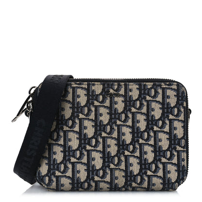 Christian Dior Oblique Pouch Navy Blue 1 of 11