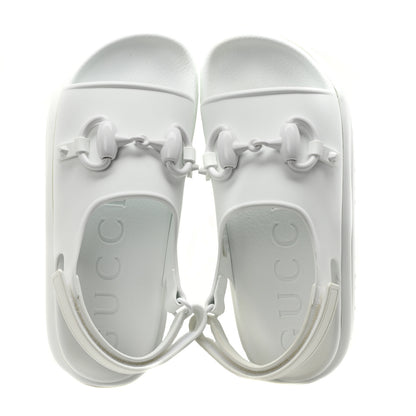 Gucci Soft Rubber Horsebit Touch Womens Strapped Sandals 36 Great White 2 of 10