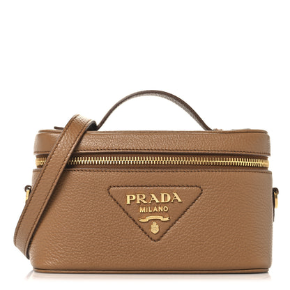 Prada Vitello Daino Mini Vanity Top Handle Bag Caramel 1 of 9