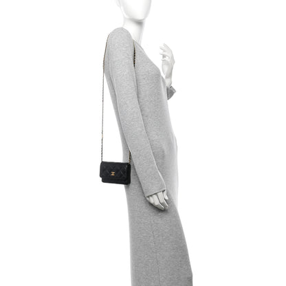 Chanel Lambskin Enamel Quilted Coco Hearts Clutch With Chain Black 2 of 12