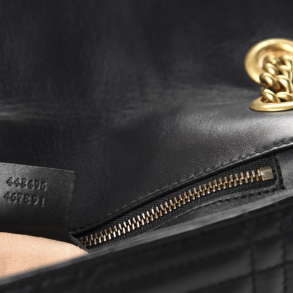 Gucci Calfskin Matelasse Studded Medium GG Marmont Shoulder Bag Black 9 of 10