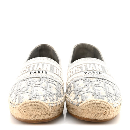 Christian Dior Oblique Embroidered Granville 15mm Espadrilles 35.5 Grey Stone 3 of 10
