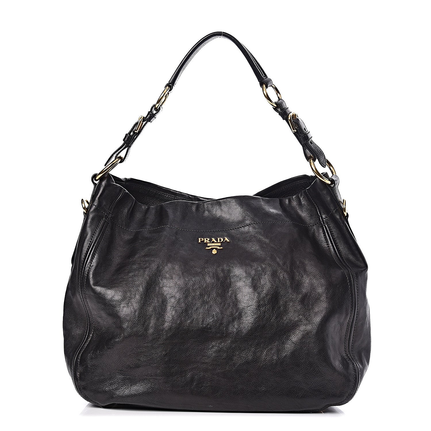 Prada Glace Calf Hobo Black 1 of 11