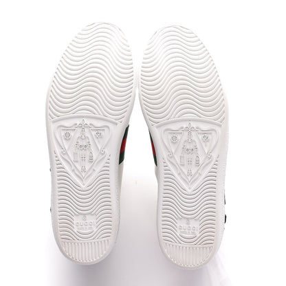 Gucci Calfskin Web Floral Embroidered Ace Sneakers 38.5 White 7 of 12