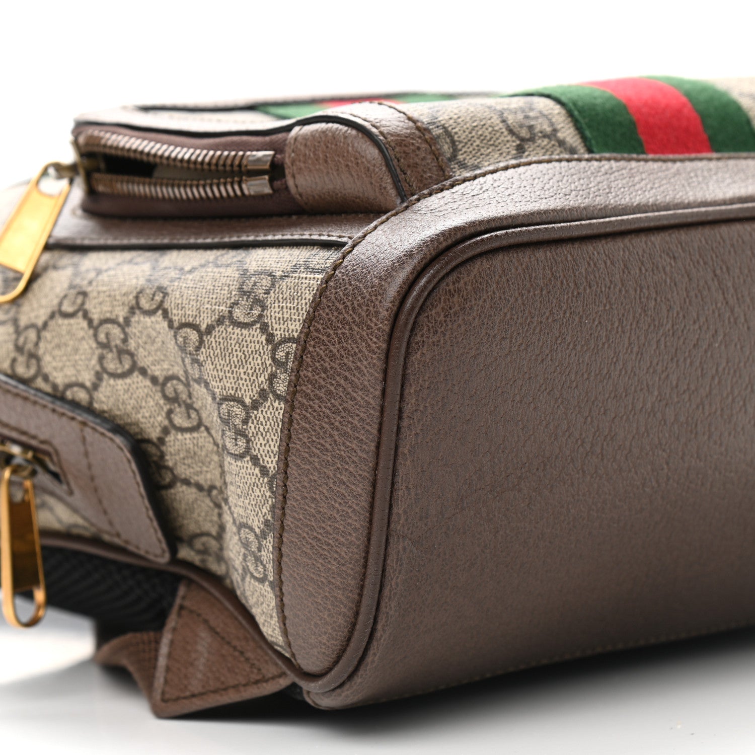 Gucci GG Supreme Monogram Calfskin Web Small Ophidia Day Backpack Beige Ebony New Acero 8 of 9