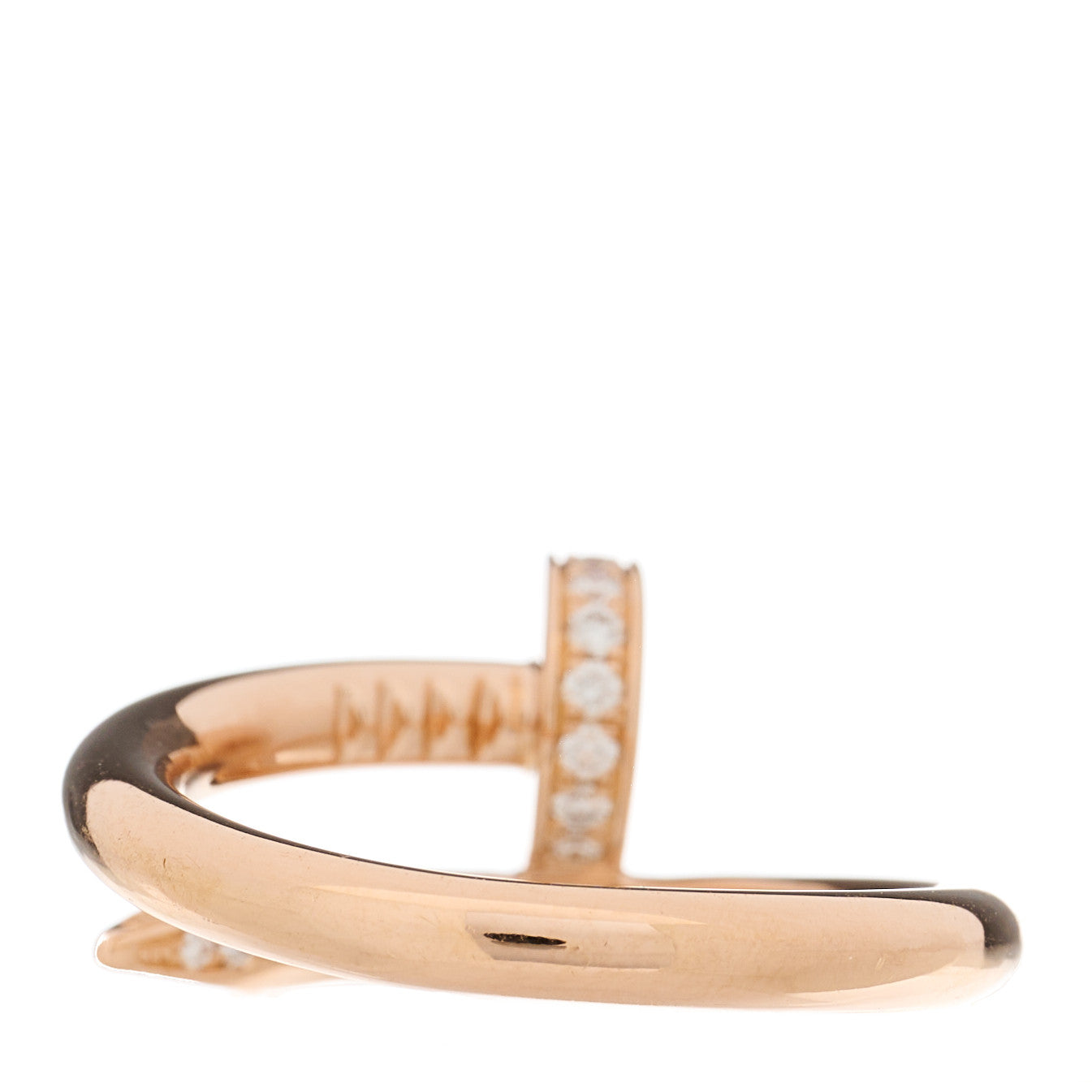 18K Pink Gold Diamond Juste Un Clou Ring 52 6