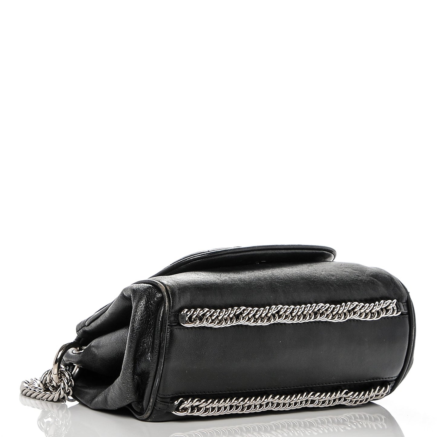 Lambskin Quilted Accordion Flap Black