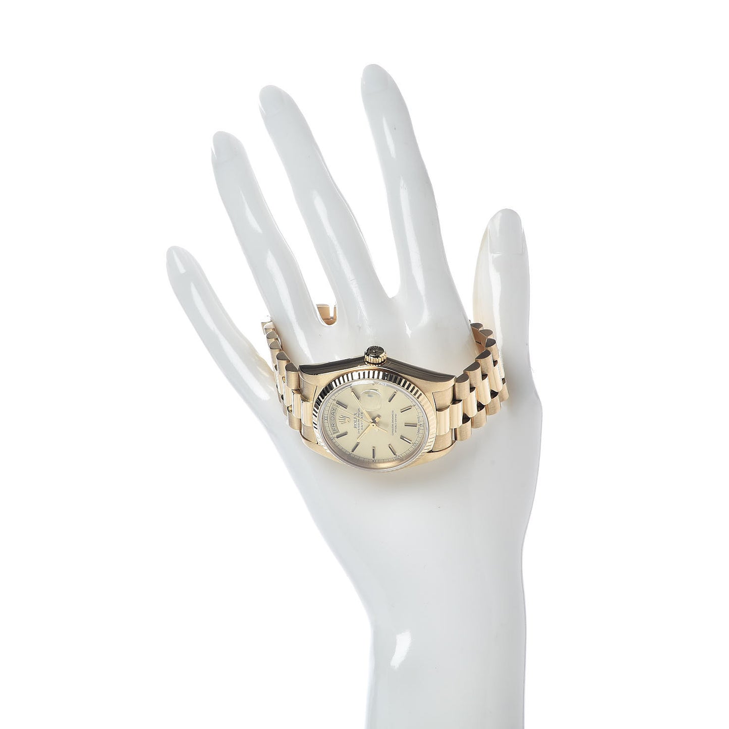 18K Yellow Gold 36mm Oyster Perpetual Day-Date President Watch Champagne 18038