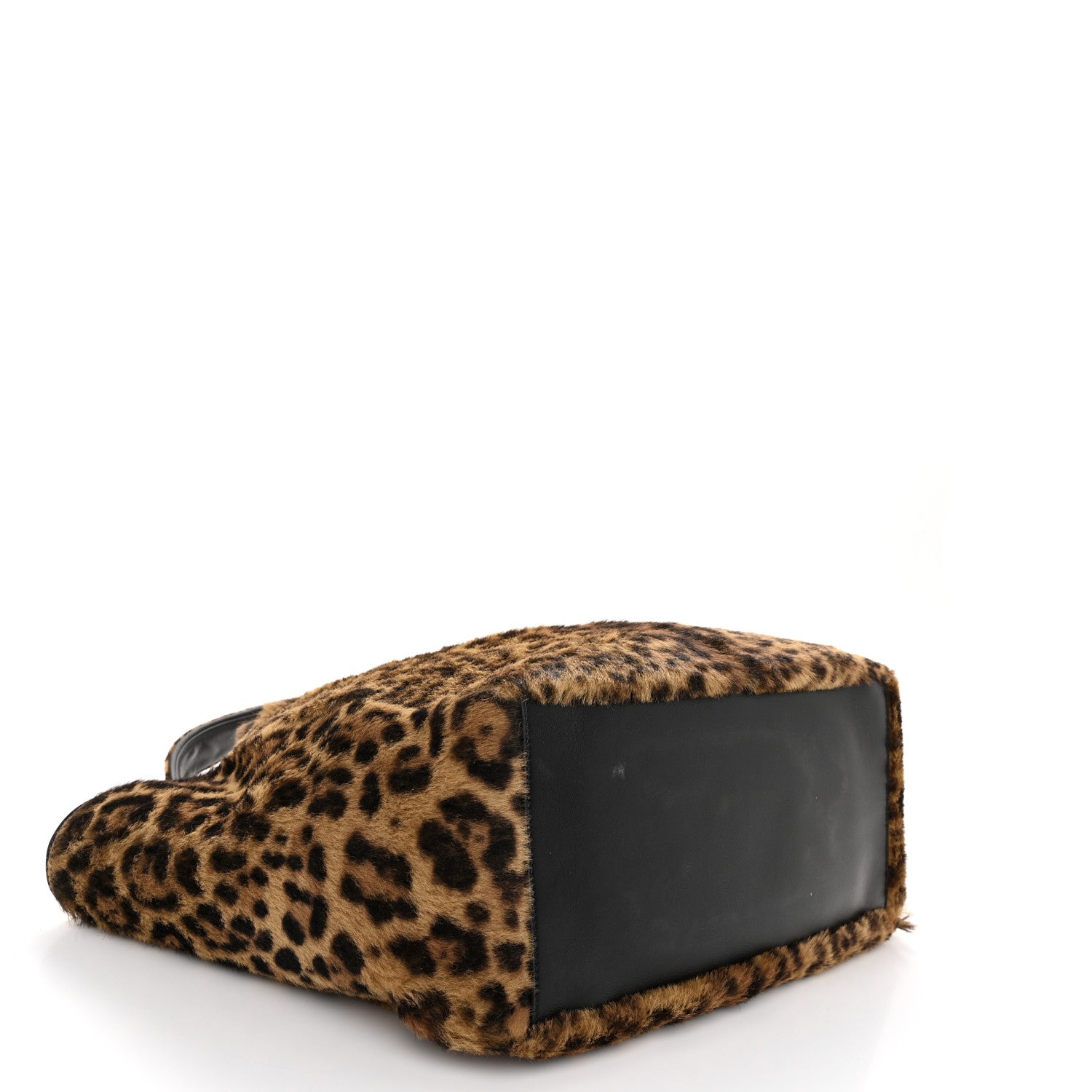 Saint Laurent Pony Hair Nappa Leopard Print Le 5 A 7 Bea Tote Earth Black 4 of 10