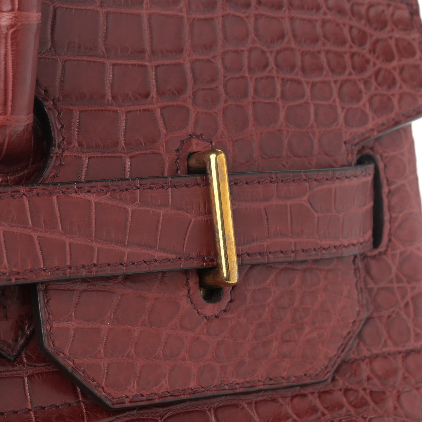 Matte Porosus Crocodile HAC Birkin 40 Bourgogne