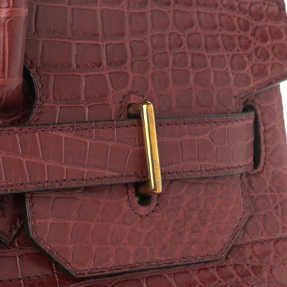 Hermes Matte Porosus Crocodile HAC Birkin 40 Bourgogne 12 of 17