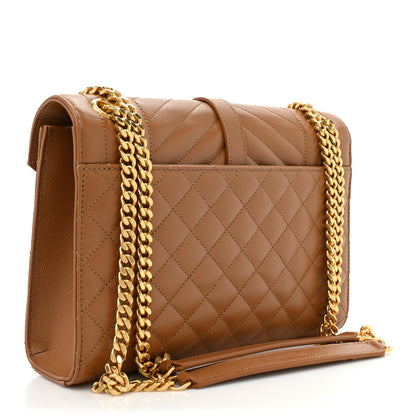 Saint Laurent Grain De Poudre Textured Mixed Matelasse Triquilt Medium Monogram Satchel Dune 3 of 8