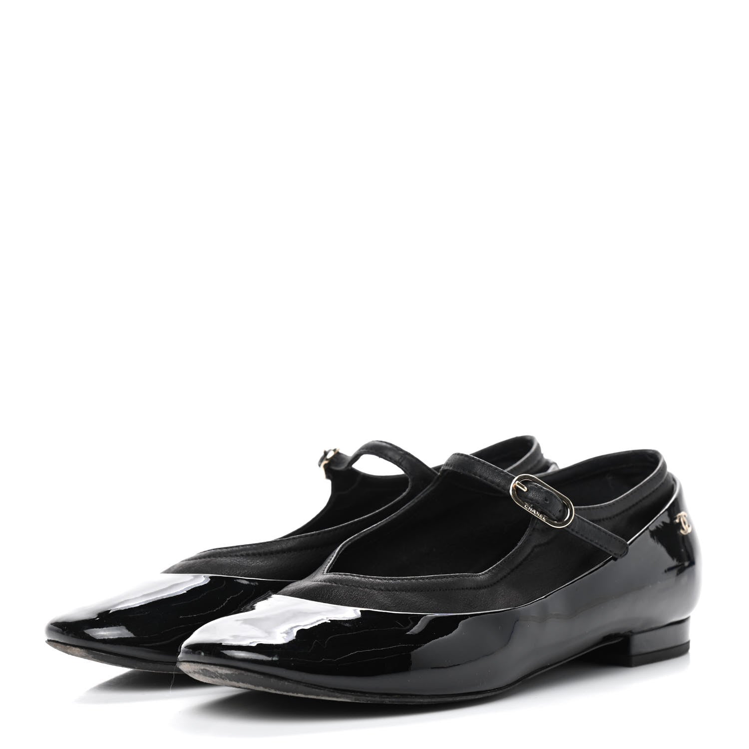 Chanel Patent Calfskin Mary Jane Ballerina Flats 36 Black 2 of 9