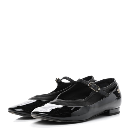 Chanel Patent Calfskin Mary Jane Ballerina Flats 36 Black 2 of 9