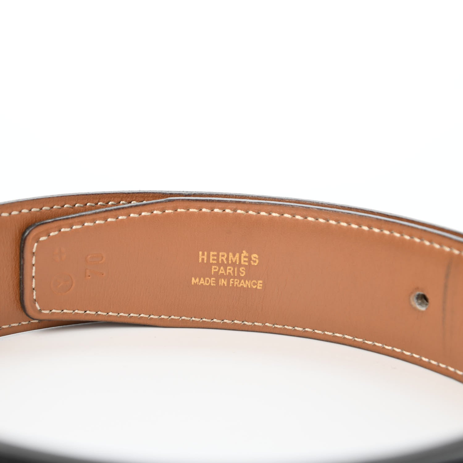 Hermes Box Chamonix 32mm H Belt 70 Black Gold 3 of 5