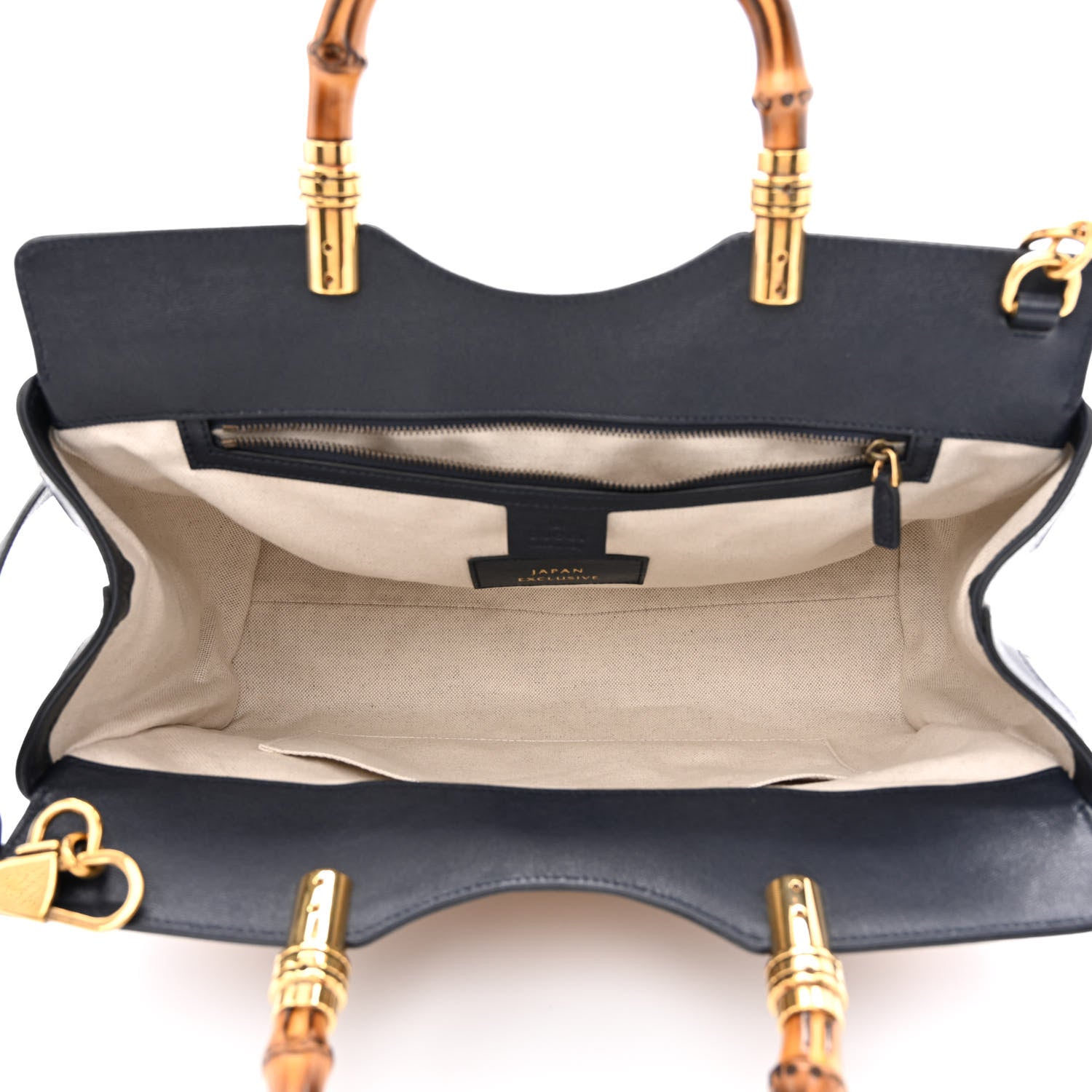 Gucci Straw Lux New Sakai Calfskin Lux Medium Dahlia Bamboo Handle Tote Bag Dark Natural Blue 5 of 14