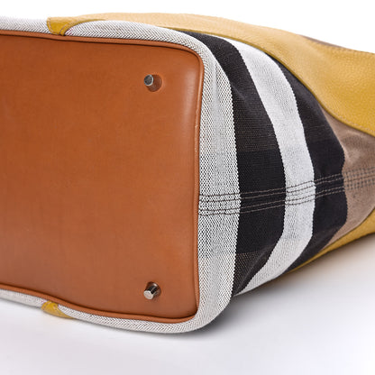 Burberry Canvas Mega Check Calfskin Chevron Medium Hobo Multicolor 6 of 14
