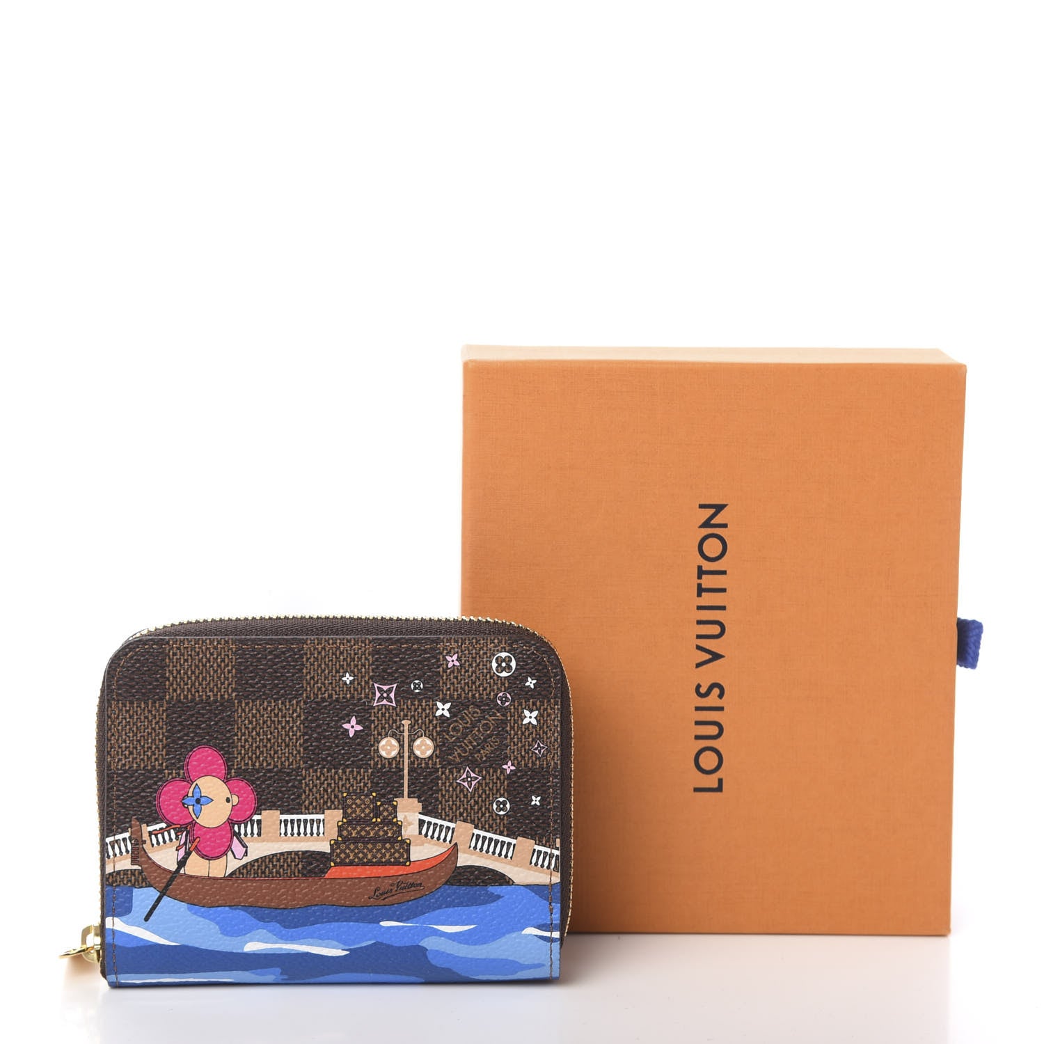 Louis Vuitton Damier Ebene 2019 Christmas Animation Zippy Coin Purse Blue 7 of 7