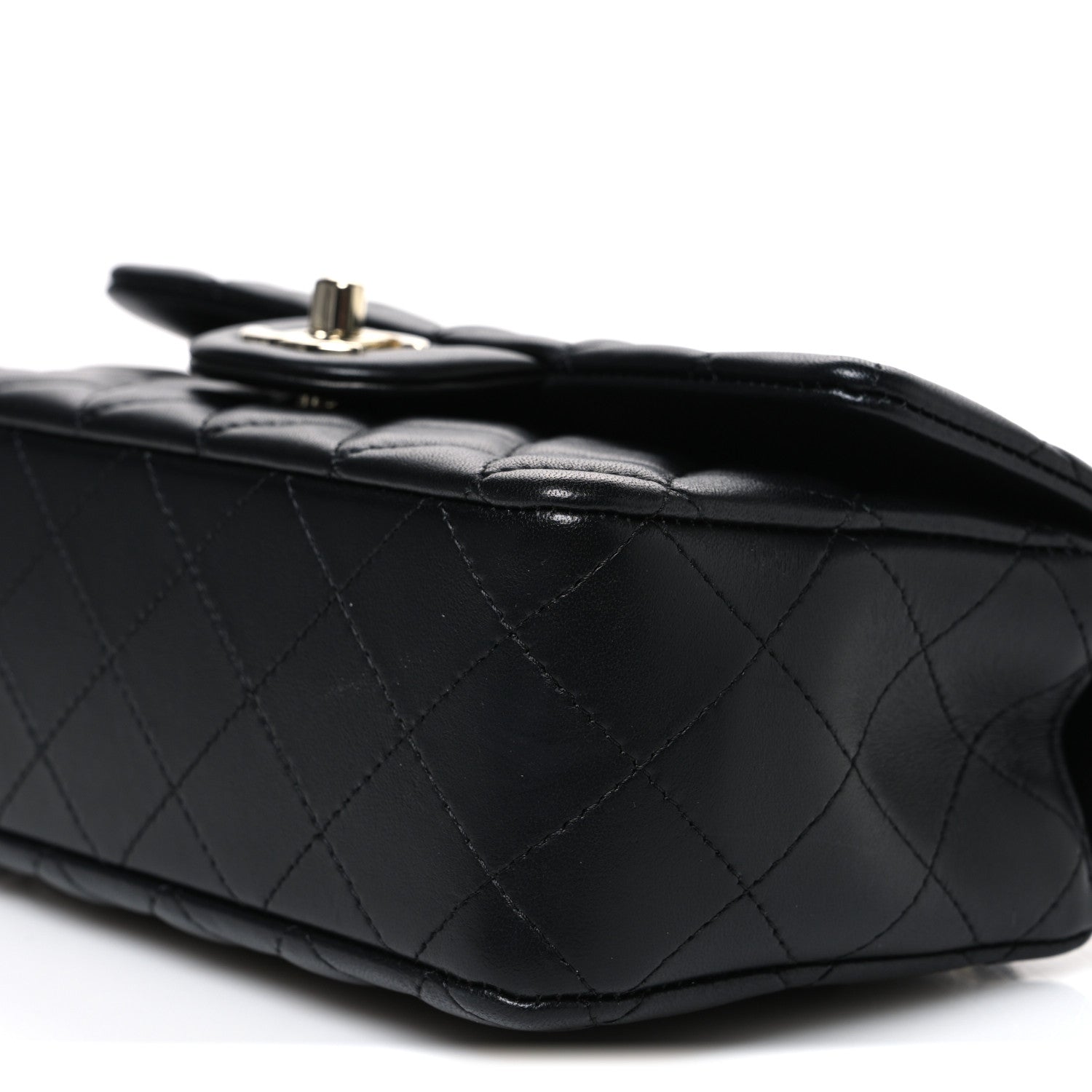 Chanel Lambskin Quilted Mini Top Handle Rectangular Flap Black 10 of 11