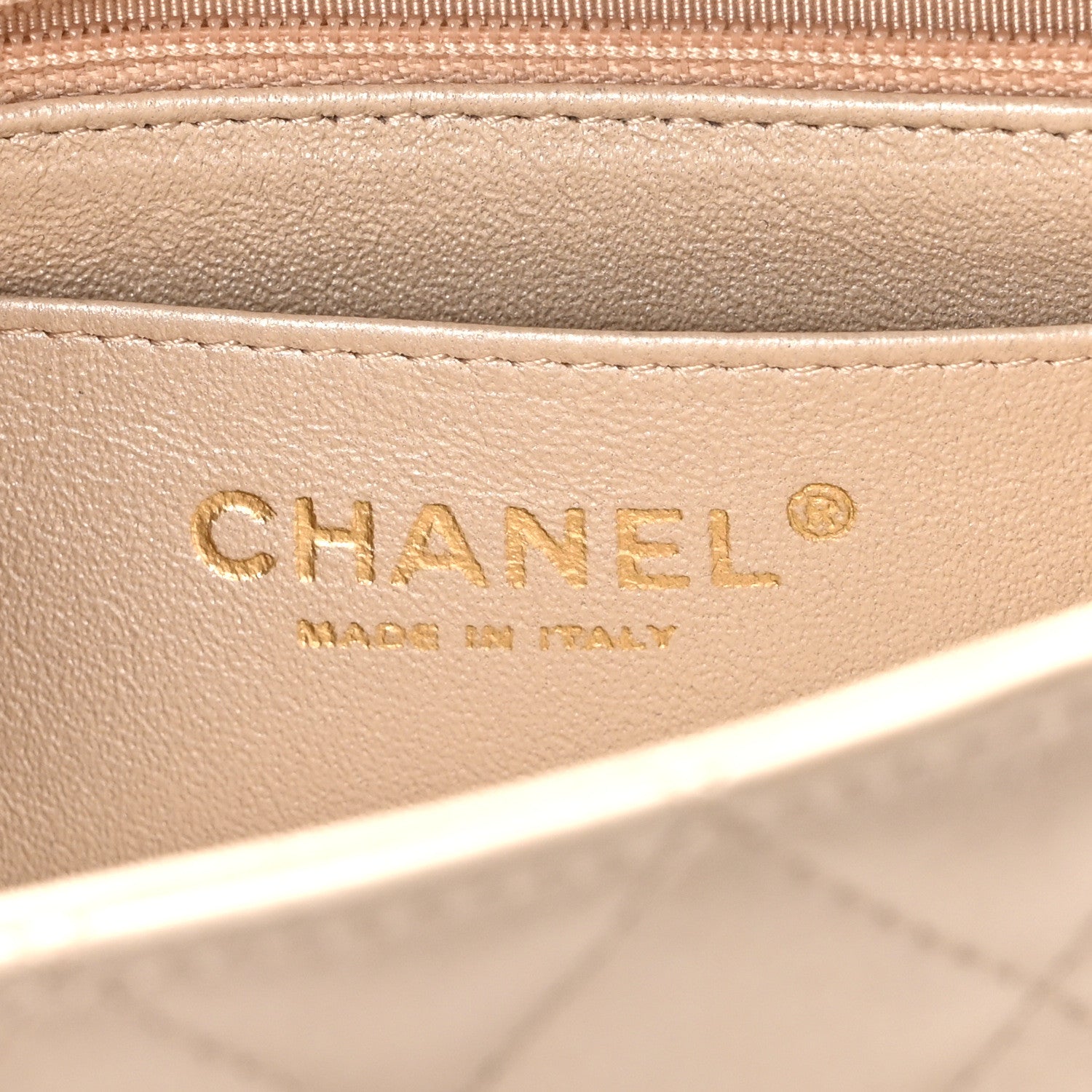 Chanel Iridescent Calfskin Quilted Mini Rectangular Flap Beige 6 of 12