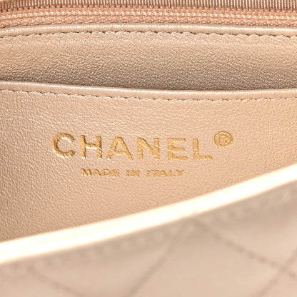 Chanel Iridescent Calfskin Quilted Mini Rectangular Flap Beige 6 of 12