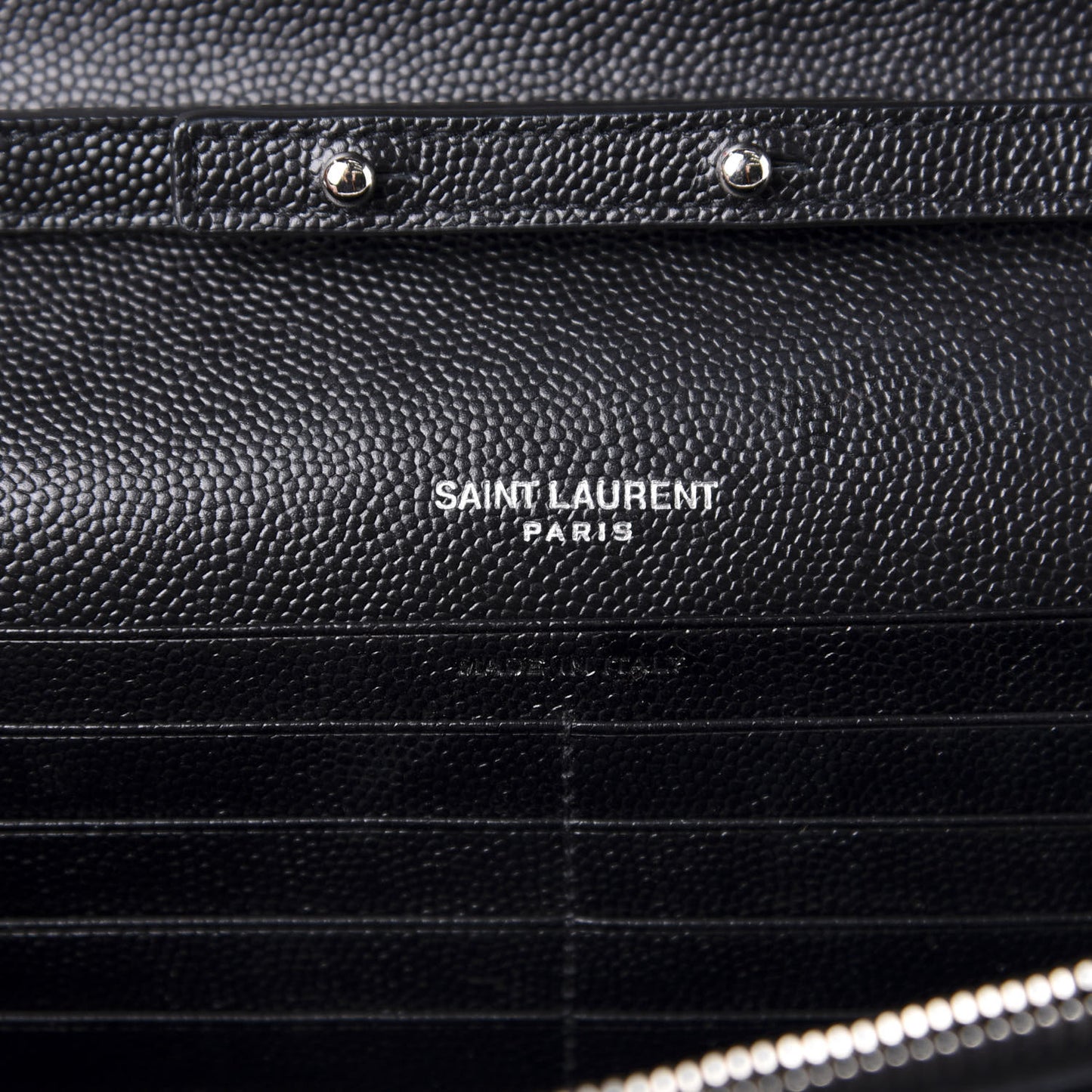 Grain De Poudre Matelasse Chevron Monogram Chain Wallet Black