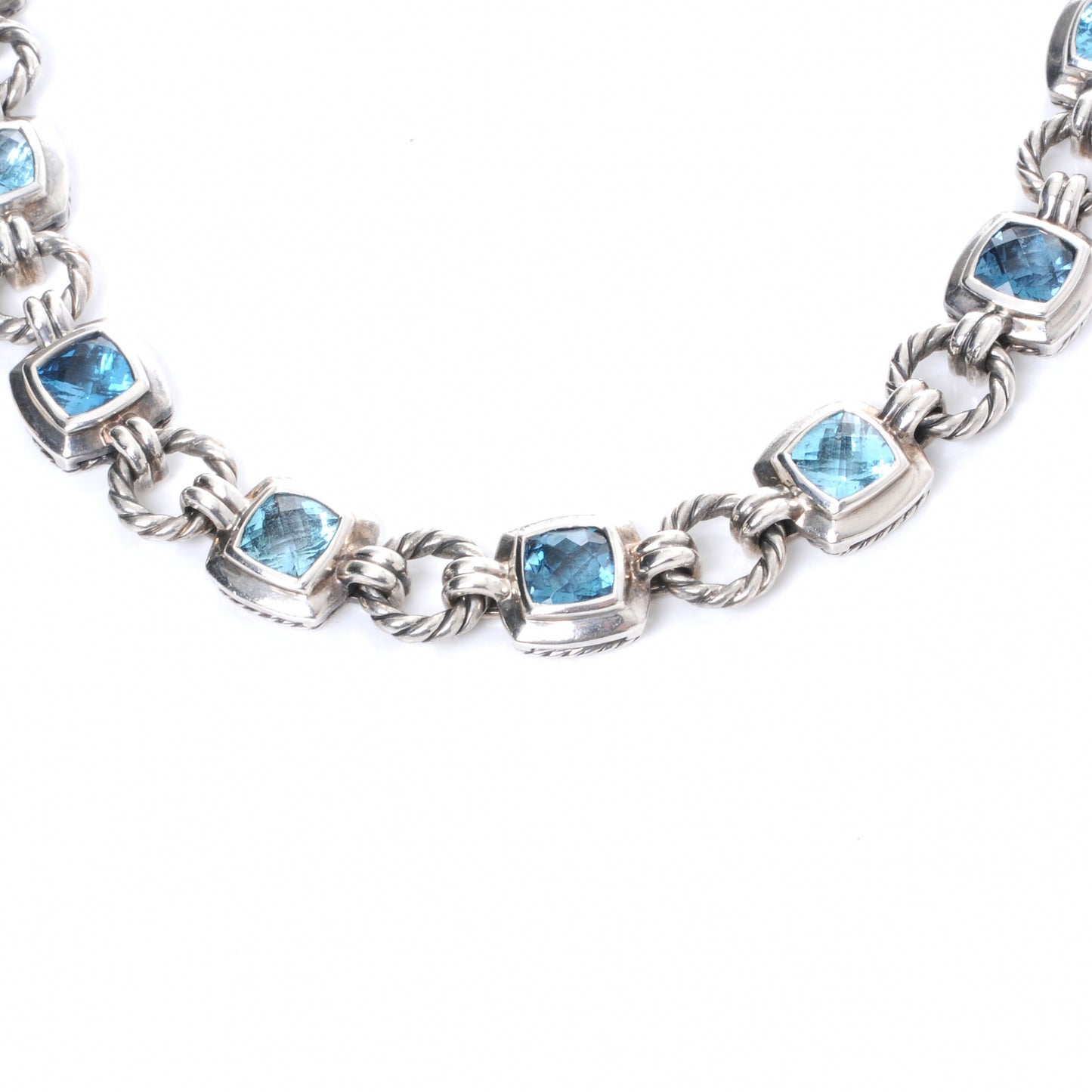 Sterling Silver Blue Topaz Renaissance Necklace