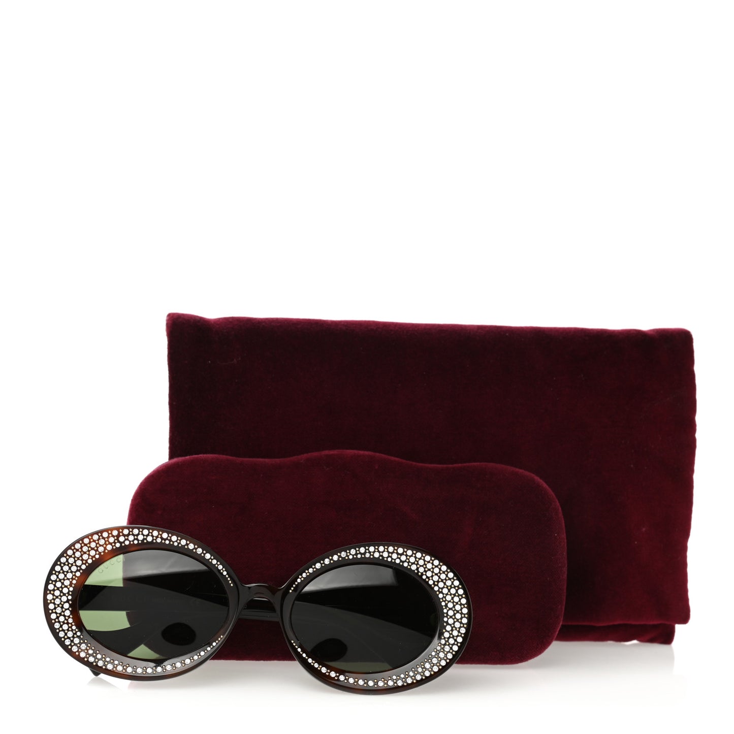 Acetate Crystal Round Sunglasses GG0618S Tortoiseshell