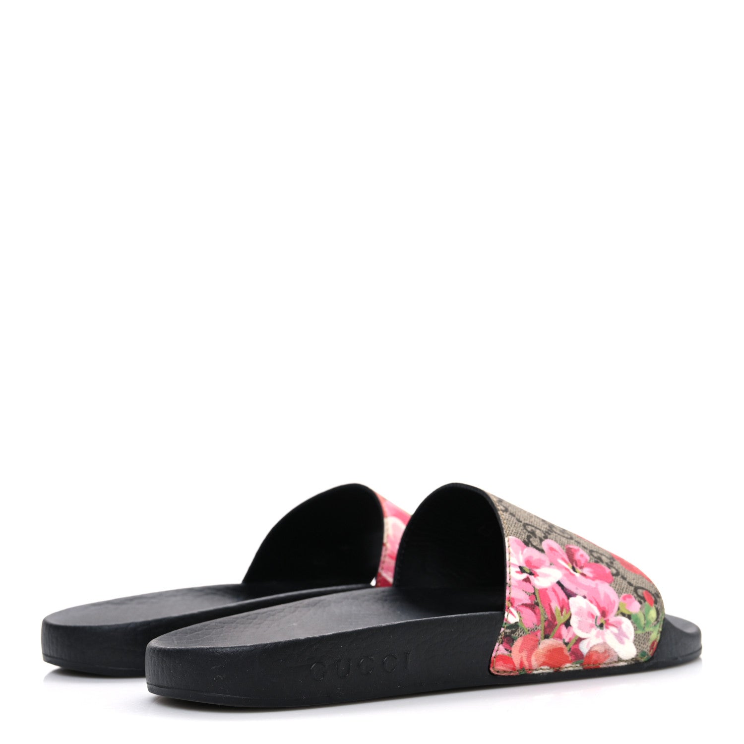 Gucci GG Supreme Monogram Blooms Slide Sandals 38 Beige Multicolor 5 of 11