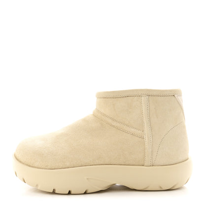 Bottega Veneta Suede Shearling Snap Ankle Boots 36 Porridge 1 of 11