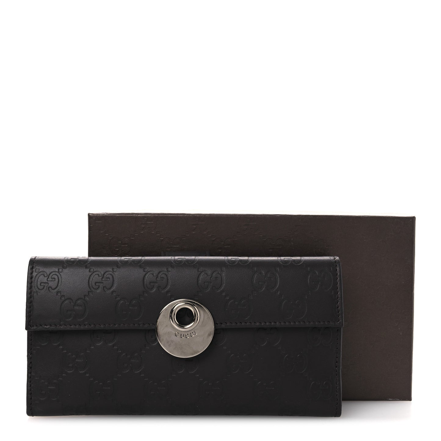 Guccissima Eclipse Continental Flap Wallet Dark Brown
