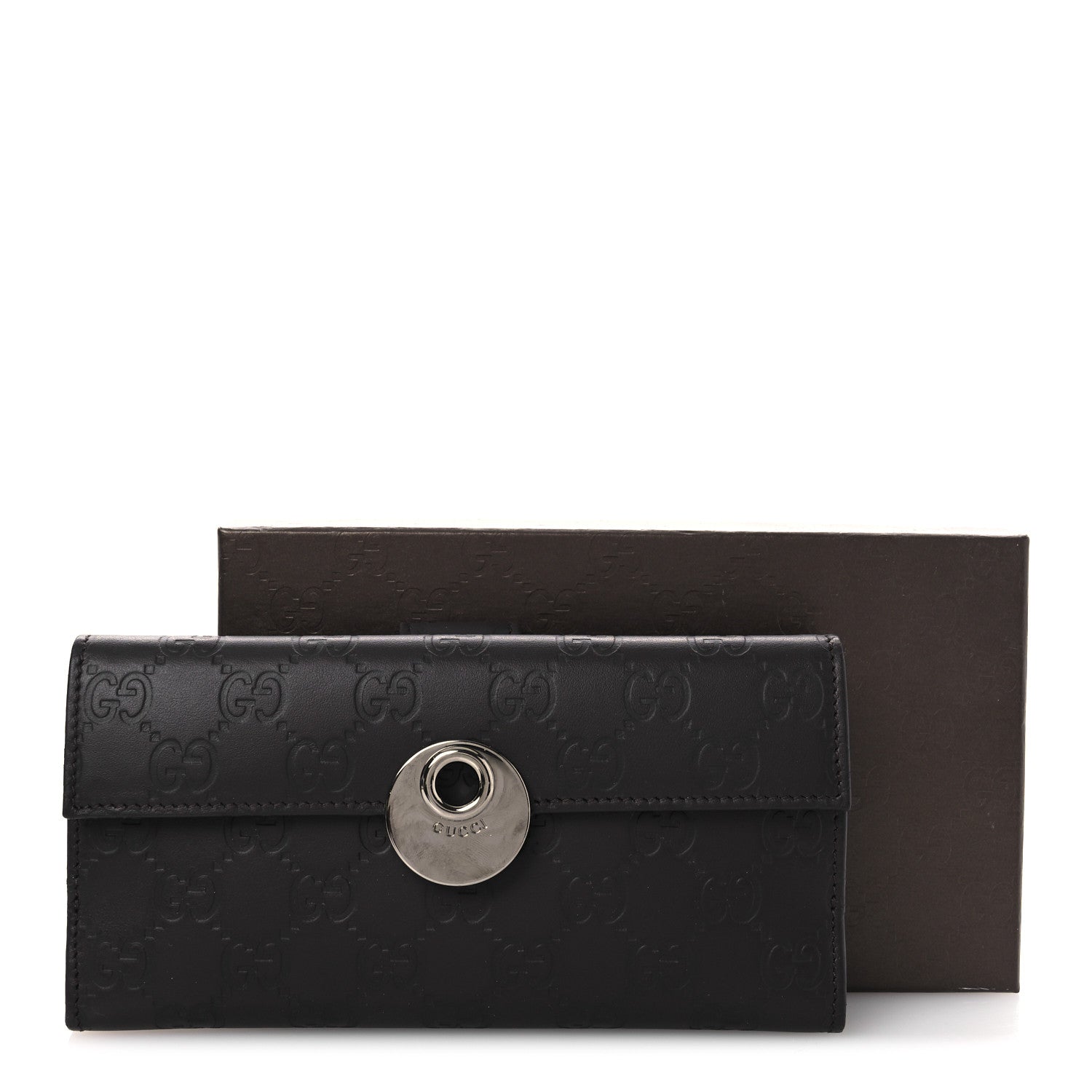 Gucci Guccissima Eclipse Continental Flap Wallet Dark Brown 10 of 10
