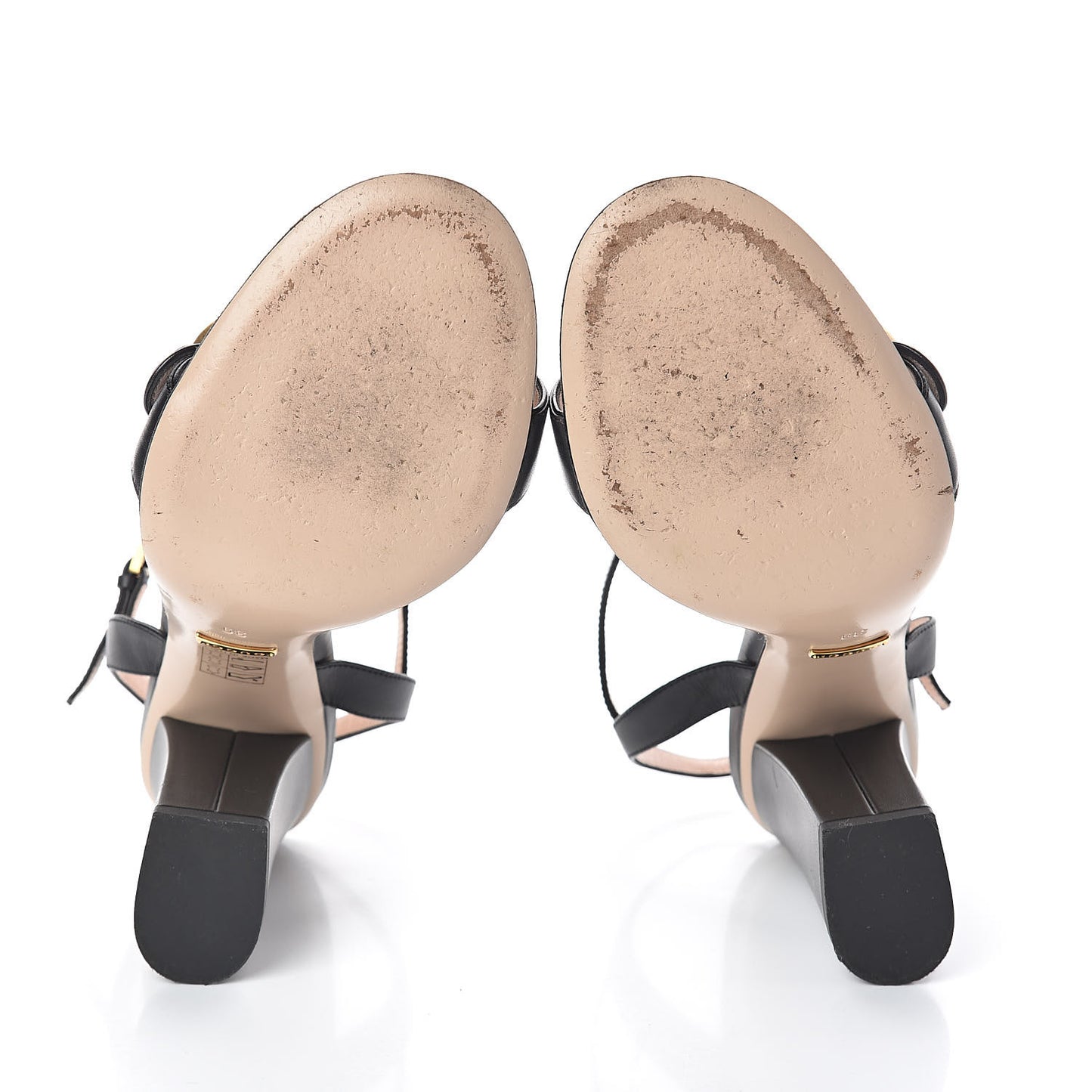Lifford Calfskin GG Marmont Ankle Wrap 105mm Sandals 39 Black
