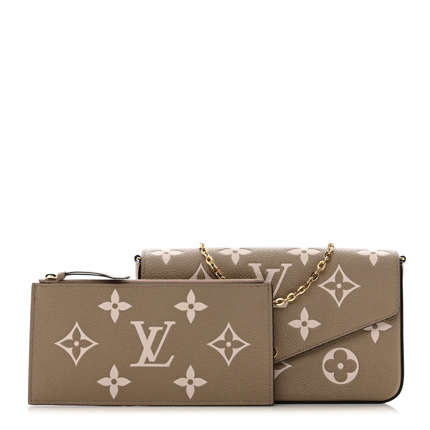 Louis Vuitton Empreinte Monogram Giant Felicie Pochette Tourterelle Creme 1 of 11