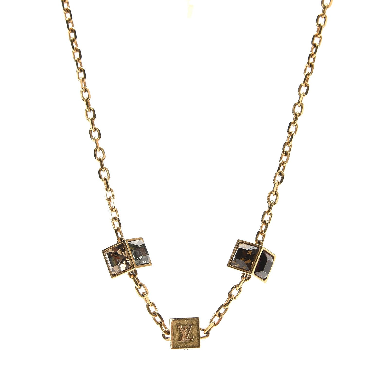 Louis Vuitton Swarovski Gamble Short Necklace Gold 1 of 6