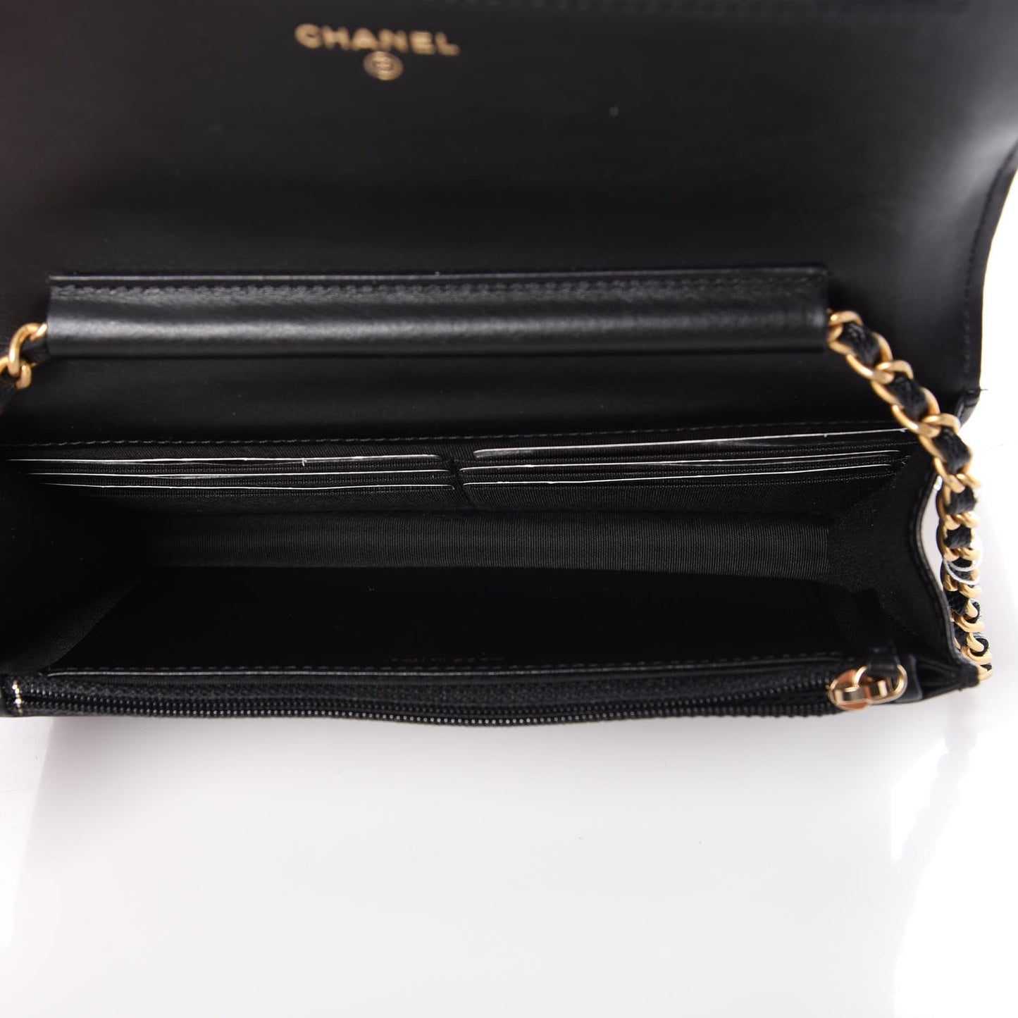 Caviar Quilted Boy Wallet On Chain WOC Black