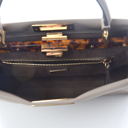 Fendi Vitello Seta Plexiglass Tortoise Medium Peekaboo Iconic Satchel Tortora 6 of 10