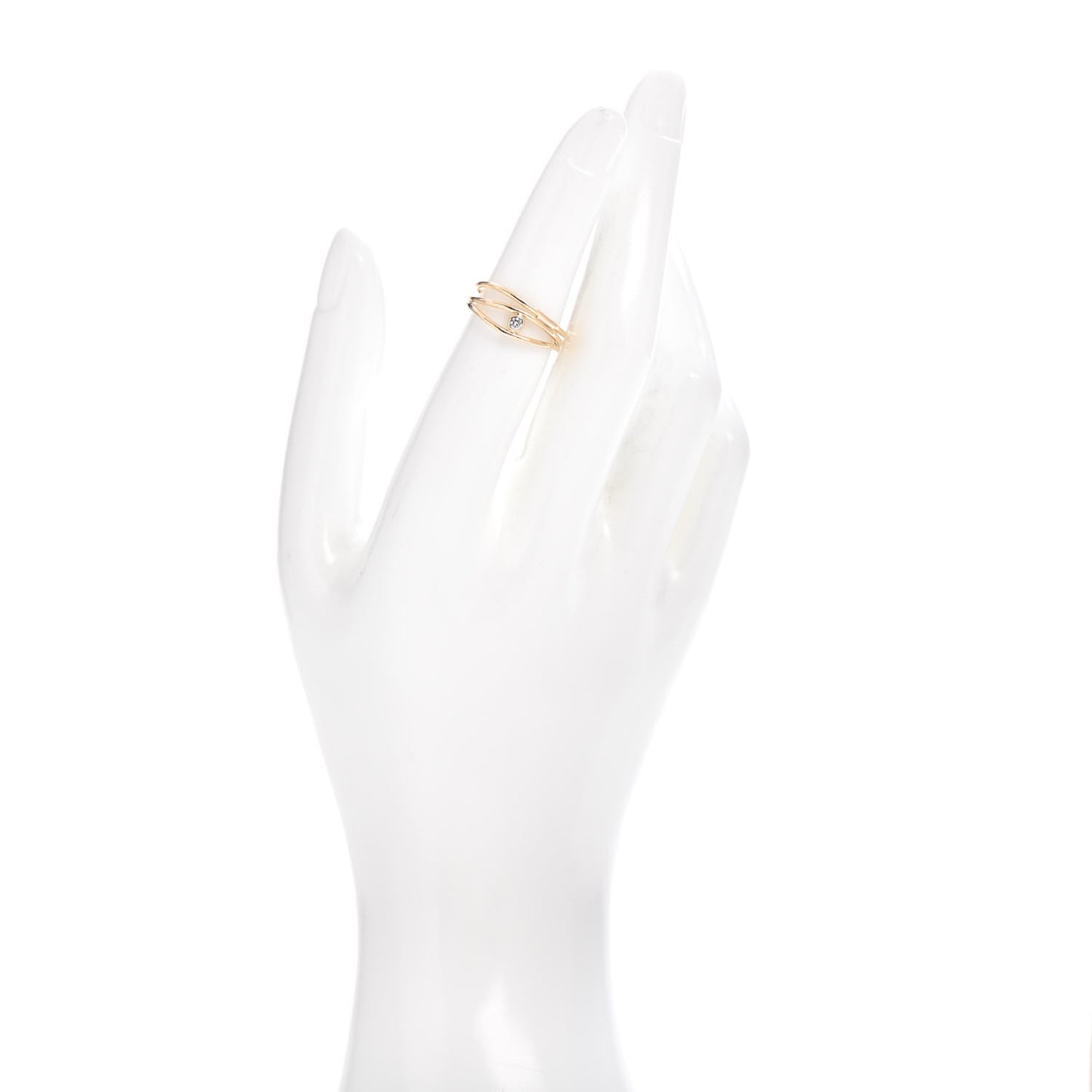 18K Yellow Gold Diamond Elsa Peretti 3 Row Wave Ring 50 5.5