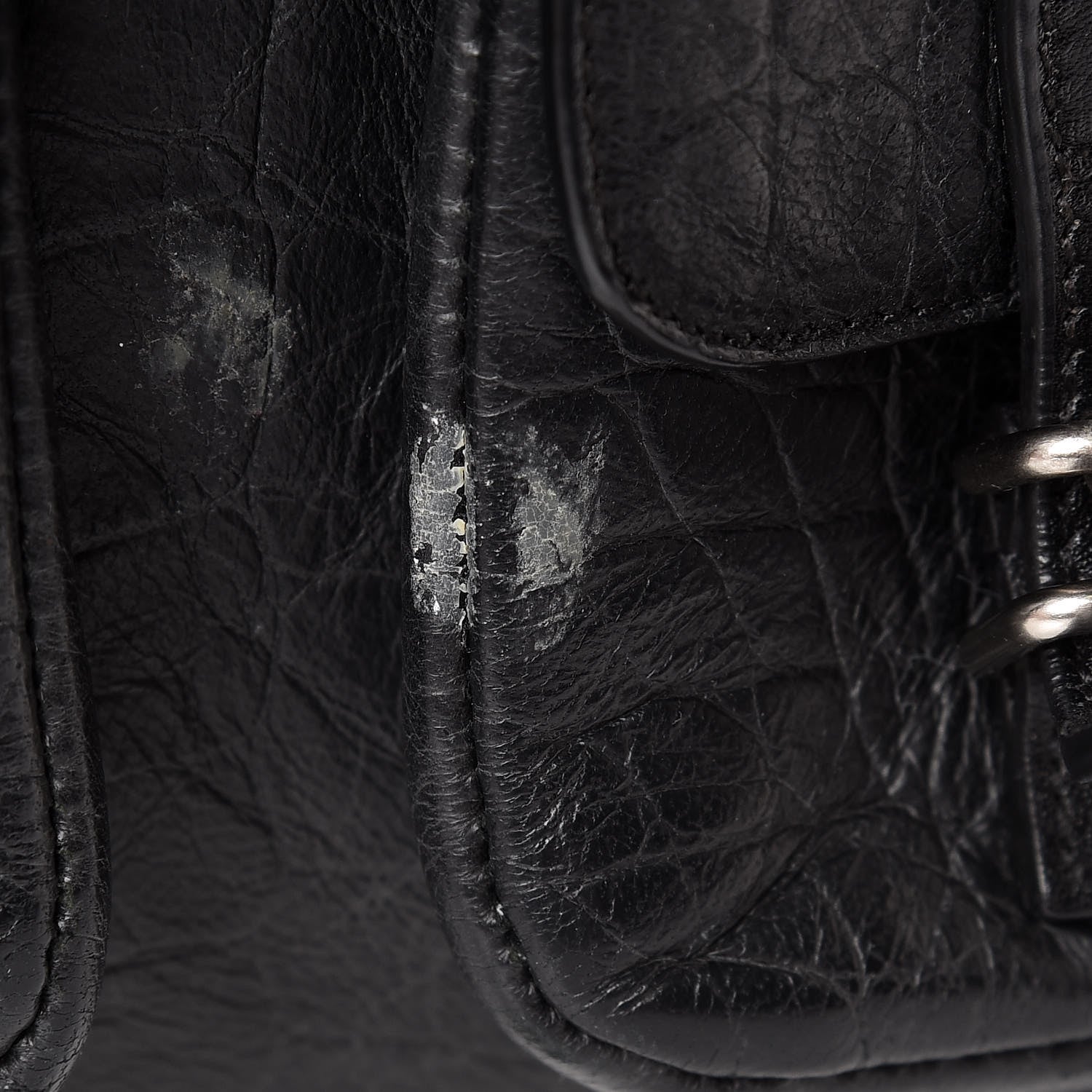 Saint Laurent Crocodile Embossed Lambskin Festival Backpack Black 9 of 15