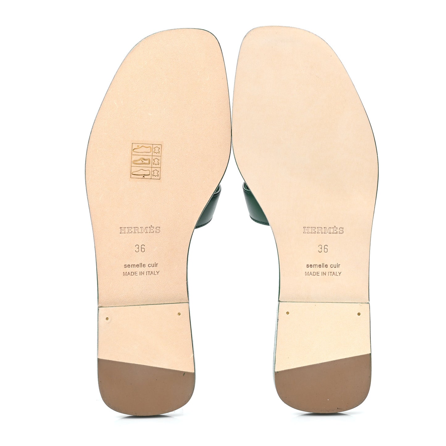 Calfskin Oran Sandals 36 Vert Electrique