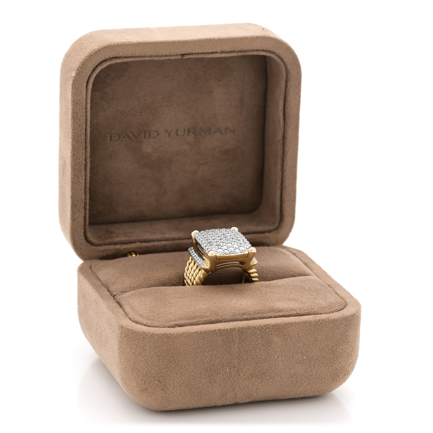 18K Yellow Gold Diamond 20mm Wheaton Ring 55 7.25