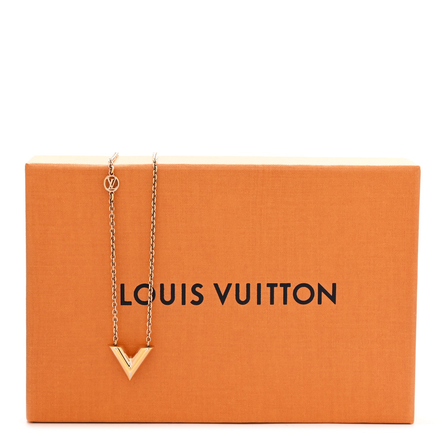 Louis Vuitton Essential V Necklace Rose Gold 1801920 – FASHIONPHILE