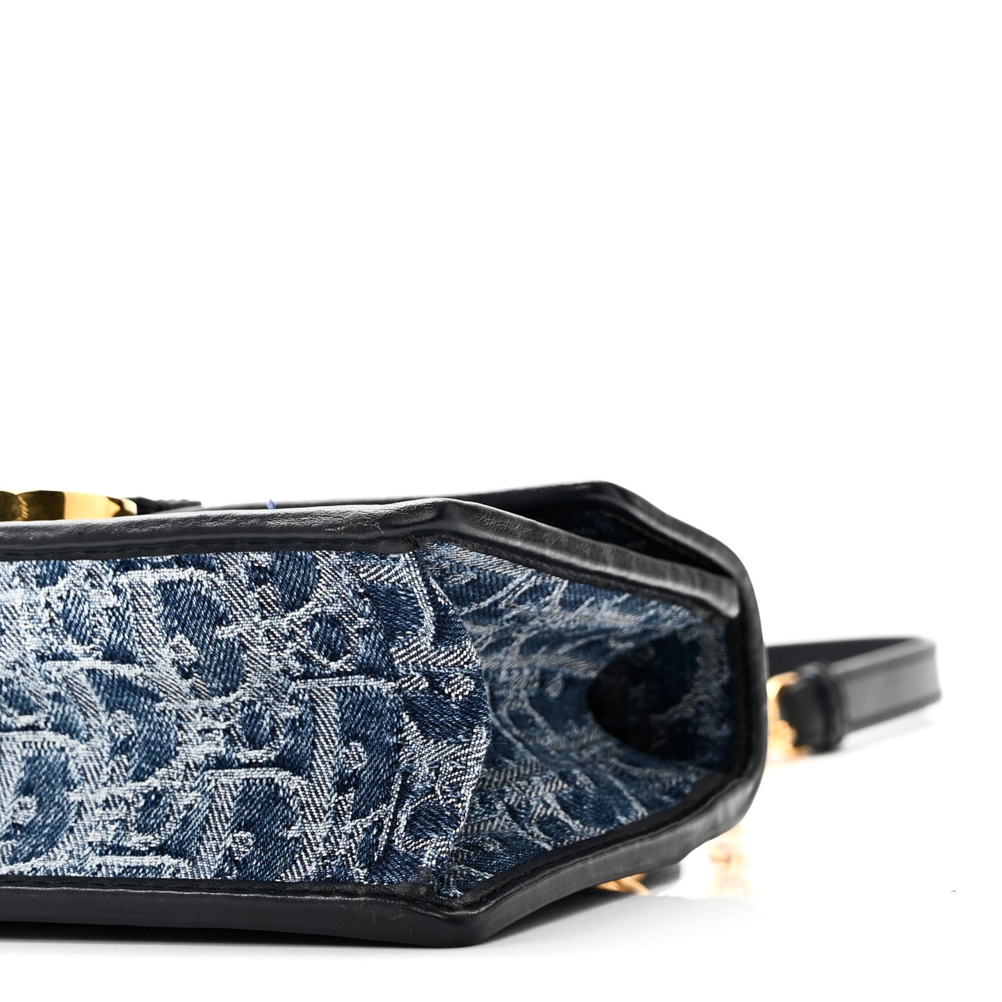 Denim Oblique 30 Montaigne East West Chain Flap Bag