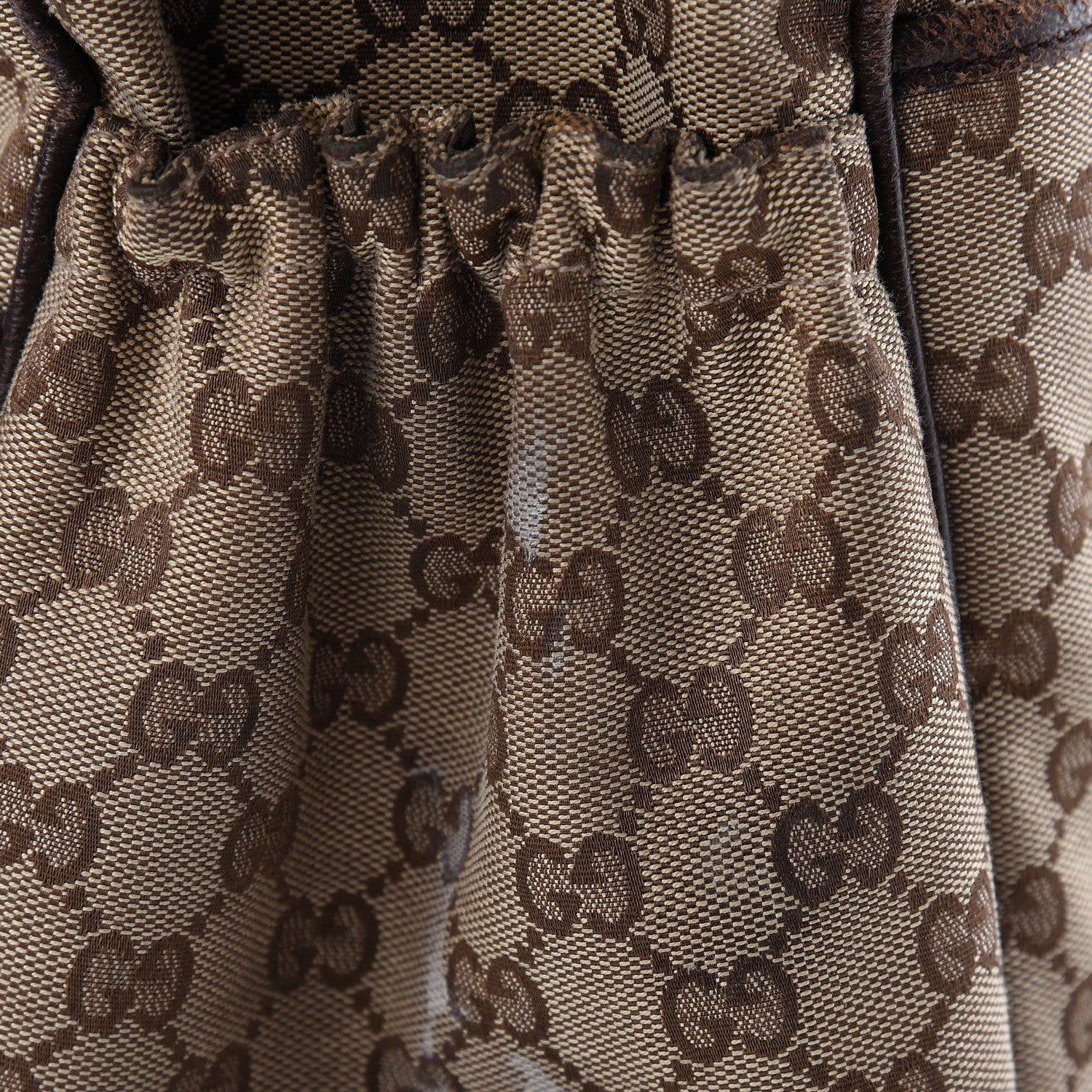 Gucci Monogram Natural Pigskin Large Diaper Bag Beige Ebony Cocoa Dark Chocolate 20 of 32