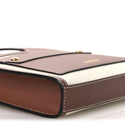 Burberry Smooth Calfskin Canvas Two Tone Micro Pocket Bag  Malt Brown Tan 10 of 11