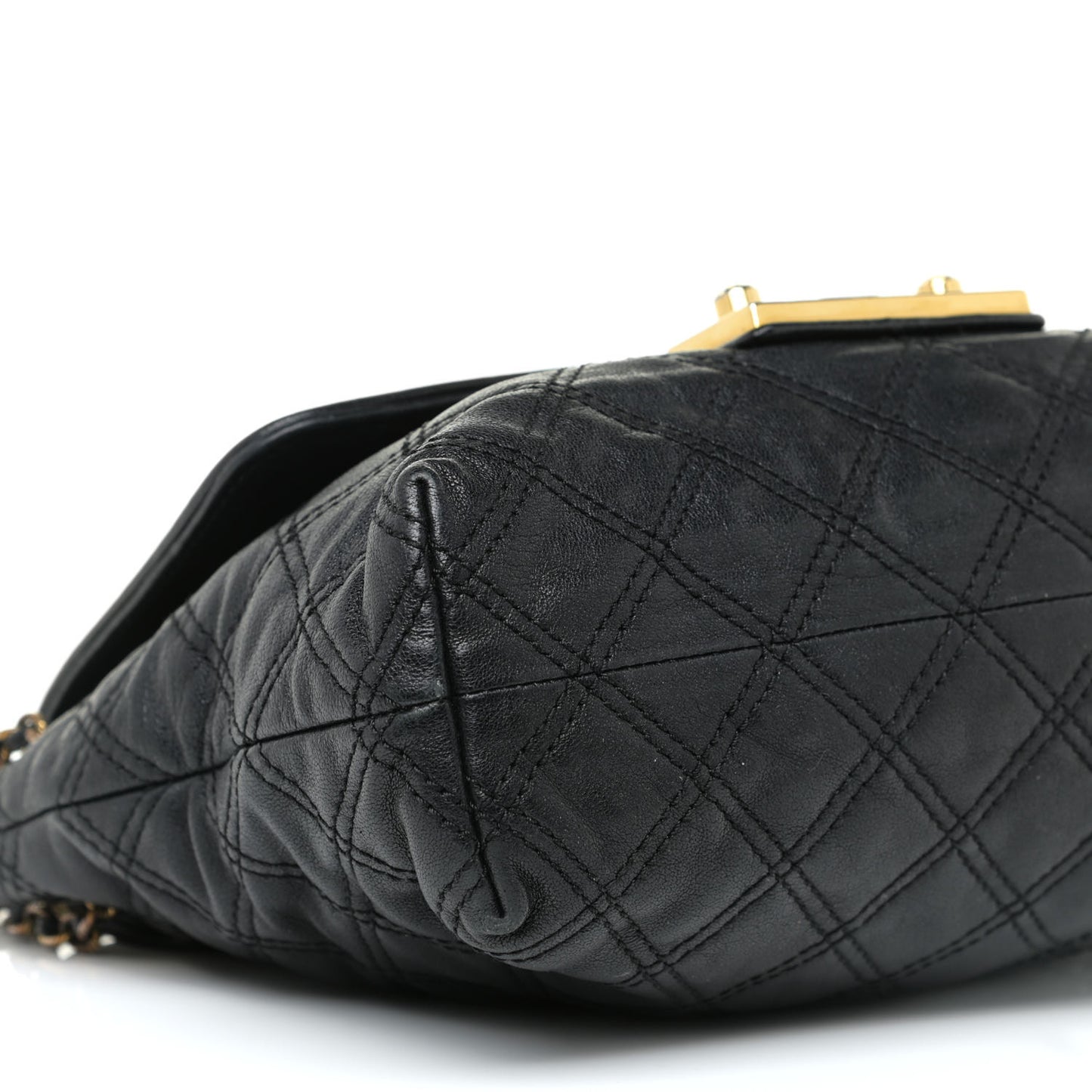 Lacquered Lambskin Baroque The Large Single Flap Black