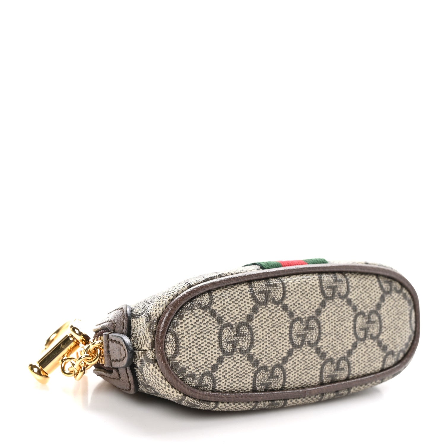 Gucci GG Supreme Monogram Web Ophidia Dome Key Pouch Beige New Acero 4 of 11