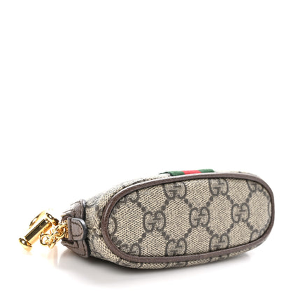 Gucci GG Supreme Monogram Web Ophidia Dome Key Pouch Beige New Acero 4 of 11
