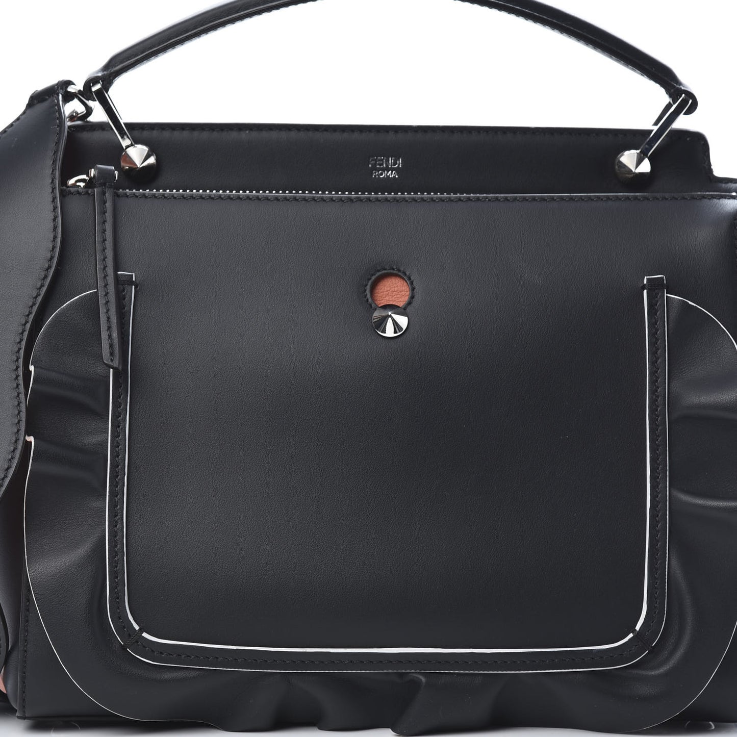 Vitello Baltico Century Dolce Waves DotCom Satchel Black Terracotta